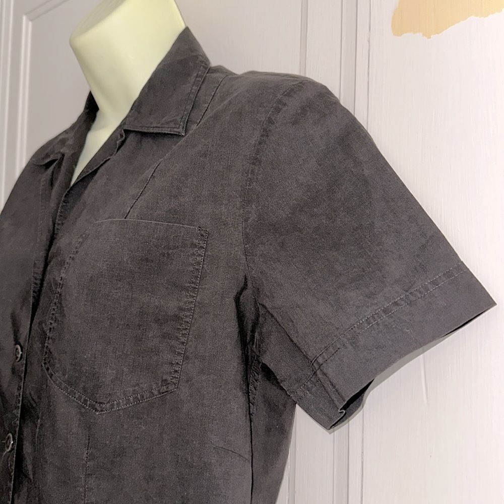 Vintage 60s Ship ‘n Shore Black Button-Up Short Sleeve Shirt - Picture 4 of 7